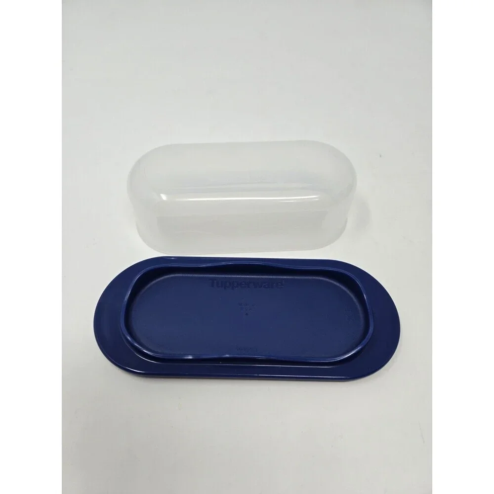 VINTAGE TUPPERWARE KITCHEN SALT & PEPPER BUTTER DISH CHEESE SUGAR SHAKER BLUE